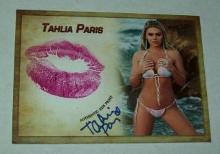 2017 Collectors Expo Playboy Model Tahlia Paris Autographed Kiss Print Card