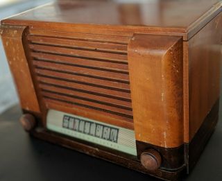 Mcm Vintage General Electric Tube Radio,  In Wood Case