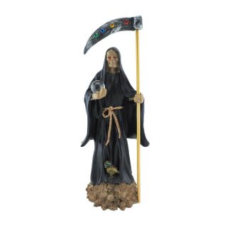 14 Inch Black Negro La Santa Muerte Holy Death Statue