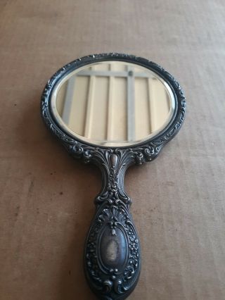 Antique Sterling Silver Handheld Mirror