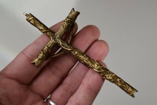 ⭐ antique crucifix,  pendant,  ornate bronze cross⭐ 8