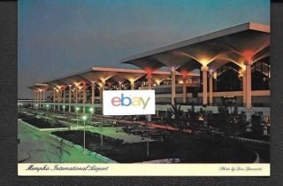 Memphis International Airport Front Of Terminal At Night 1960 