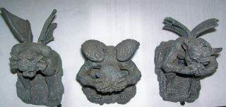 3 piece Gargoyle Demon figures Hear No Evil See No Evil Speak No Evil poses 5