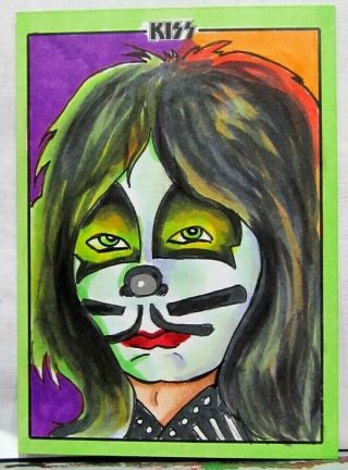 Kiss Peter Criss Sketch Card Art Catman Drawing Dynamite Ap Scheres
