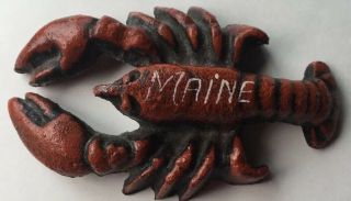 Vintage Hubley Cast Iron Red Maine Lobster Souvenir Bottle Opener