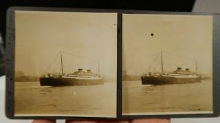 Photo Stereoview Card Of March 14 1931 Rms Britannic Ocean Liner