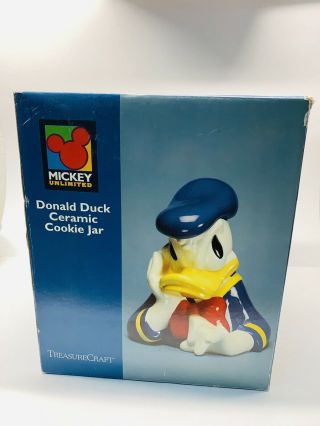 Rare Walt Disney Retired Donald Duck Treasure Craft Cookie Jar Mickey Mouse Unlt