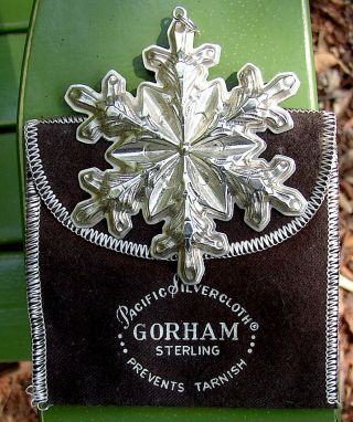 Vintage 1973 Gorham Sterling Silver Snowflake Christmas Ornament