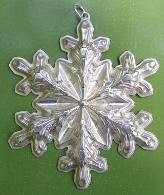 Vintage 1973 Gorham Sterling Silver Snowflake Christmas Ornament 3
