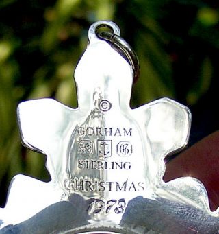 Vintage 1973 Gorham Sterling Silver Snowflake Christmas Ornament 5