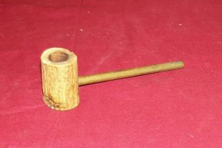 Old Deer Bone & Brass Reservation Tobacco Smoking Pipe Vintage Primitive Antique