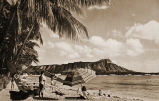 Waikiki Beach Photograph Circa 1944