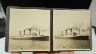 Photo Stereoview Card Of May 29 1931 Rms Majestic Ocean Liner