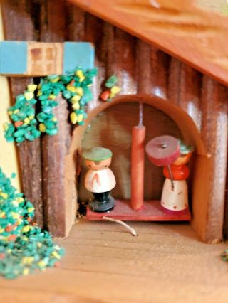 Vintage Wood Folk Art Weather House Indicator Chalet with Windmill Made in Italy 5