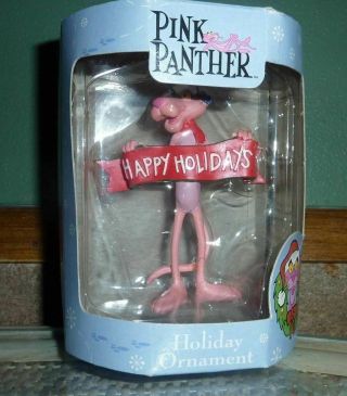 2003 The Pink Panther Christmas Holiday Ornament " Happy Holidays " Htf