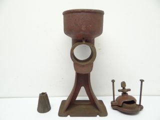Antique Old Metal Cast Iron Red Coffee Grinder Mill Body Parts Hardware