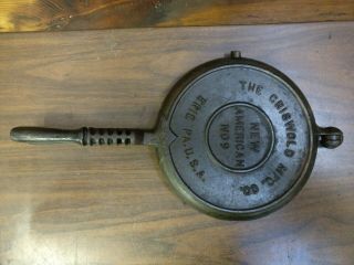 Vintage Griswold Mfg.  Co.  American No.  9 Waffle Iron 979a,  980a Patented 1901
