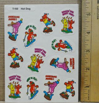 Vintage Trend Glossy Die Cut Hot Dog Scratch Sniff Stickers Sheet