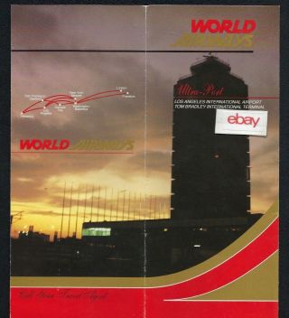 World Airways Brochure Lax Los Angeles Ultra Port Service Dc - 10 Airport Map