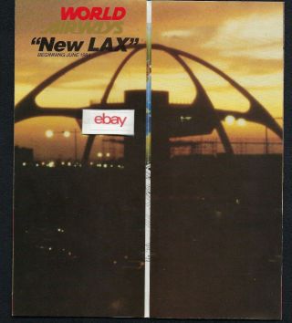WORLD AIRWAYS BROCHURE LAX LOS ANGELES ULTRA PORT SERVICE DC - 10 AIRPORT MAP 2