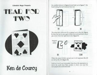 Tear For Two - Ken De Courcy - Colombini Publ.  2007 - Paper Tear Reveals 2 Cards - Pp