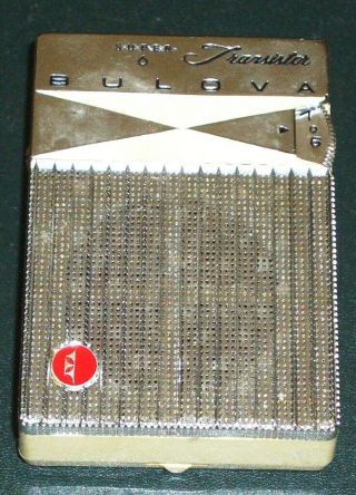 Vintage Bulova 6 Transistor Radio With Leather Case