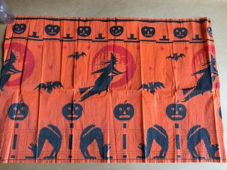 Vintage Halloween ‘20’s Crepe Paper Border Witch Cats Bats Jol Border Decoration