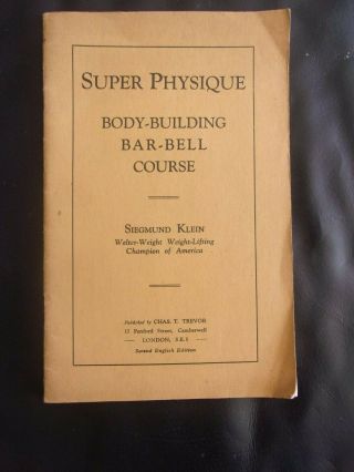 Vintage Rare Physique Barbell Course Sig Klein Bodybuilding Strongman