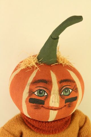 Joe Spencer Gathered Traditions Defense Dan Halloween Pumpkin Head Football Doll 2