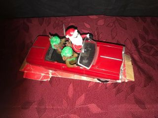 Vintage Gemmy Industries 64 Chevy Impala Santa & Reindeer Car Plays Lowrider