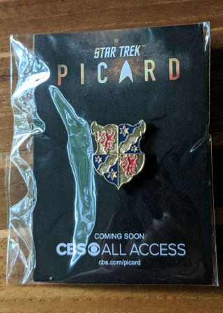 Sdcc 2019 Star Trek: Picard Exclusive Picard Family Crest Pin Cbs All Access