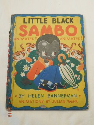 1943 Little Black Sambo Animated Children’s Book Helen Bannerman Julian Wehr