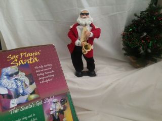 Gemmy Sax Playin Saxophone Santa Claus Christmas Music Dancing 4