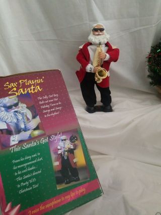 Gemmy Sax Playin Saxophone Santa Claus Christmas Music Dancing 5