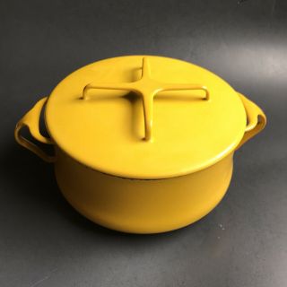 Vintage Dansk Designs France Ihq Yellow Enamel 2 Qt Kobenstyle Dutch Oven Pot