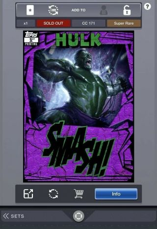 Topps Digital Marvel Collect Hulk Smash 1st Printing W/ Award 11 Cards