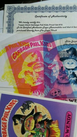 1986 Topps Vault Giant Garbage Pail Kids Proof Set 16 One Of A Kind