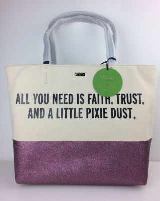 Kate Spade Disney Parks All You Need Is Faith Trust And A Little Pixie Dust Tote