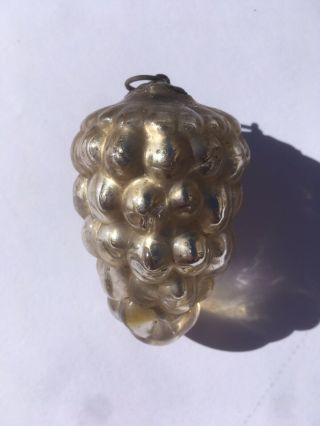 Antique German Victorian Era Gold/amber Grapes Kugel Appx.  3” Very Heavy Glass