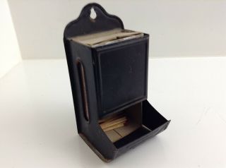 Vintage Tin Metal Wall Mount Match Box Stick Matches Matchbox Holder Antique