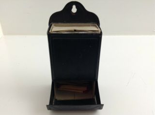 Vintage Tin Metal Wall Mount Match Box Stick Matches Matchbox Holder Antique 2