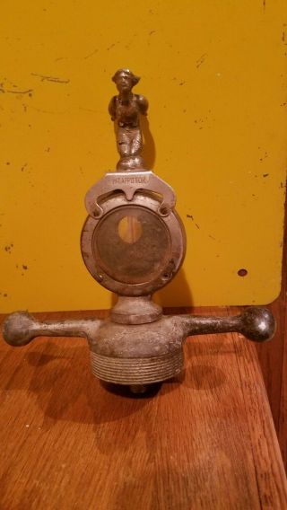 Antique Boyce Motometer With Kneeling Lady Made For Ford And Patent Applied For