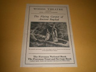 Chicago Woods Theatre Program Douglas Fairbanks In The Thief Of Bagdad