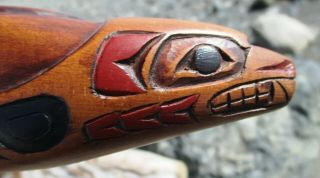 Northwest Coast First Nations native wooden art carved Sea Lion potlatch bowl 6