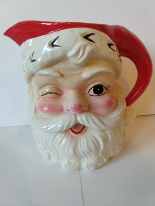 Inarco 1961 E - 181 Japan Vintage Santa Claus Pitcher Ceramic