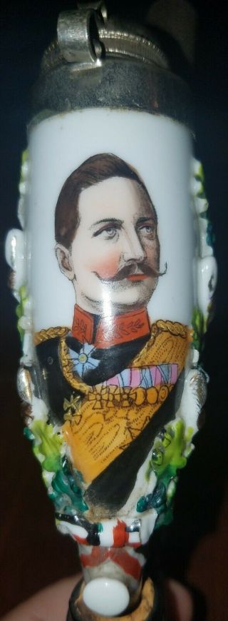 German Prussian Antique Porcelain Pipe Wilhelm Ii Kaiser Regimental Rare Wwi |