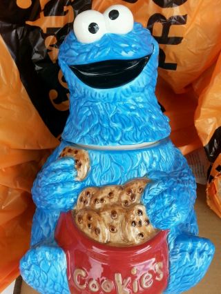 Rare 2004 Mrs Field’s Cookie Monster Sesame Street Cookie Jar Near