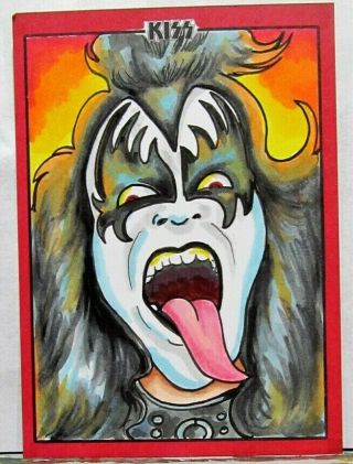 Kiss Gene Simmons Sketch Card Art Drawing Dynamite Ap Scheres