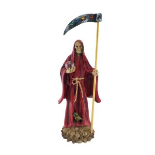 14 Inch Red Rojo La Santa Muerte Holy Death Statue