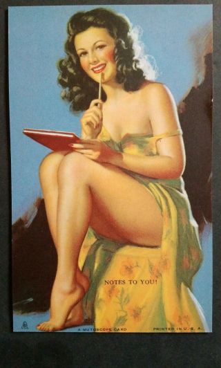 Mutoscope Artist Pinup Girls " Notes To You " Uncirculated Exhibit Arcade